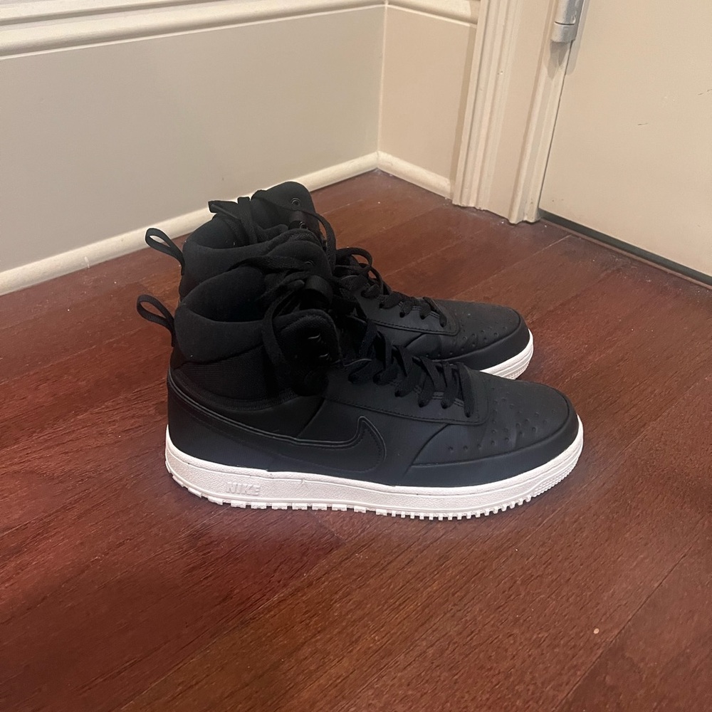 Nike Black High-Top Sneakers with White Sole